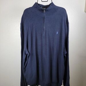 Polo Ralph Lauren Men's Navy Blue 100% Pima Cotton Sweater Size 4XLT